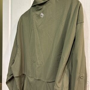 Ocean + Coast 2X Shirt Fishing Hiking Roll Tab Long Sleeve Button Down Men Green